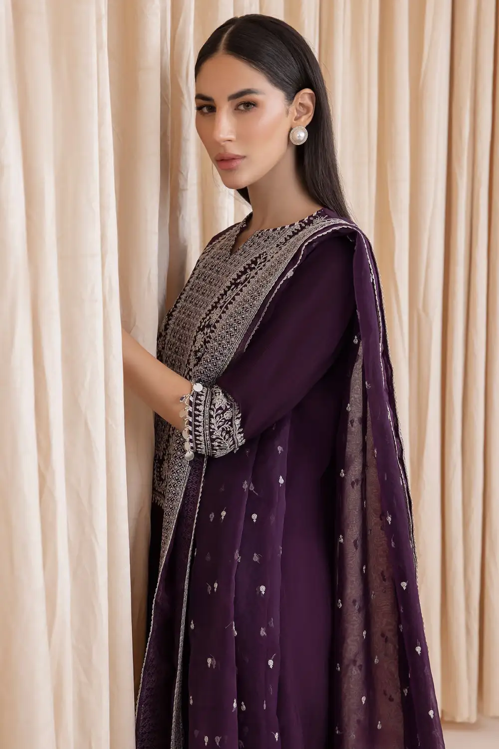 Embroidered Raw Silk Sets