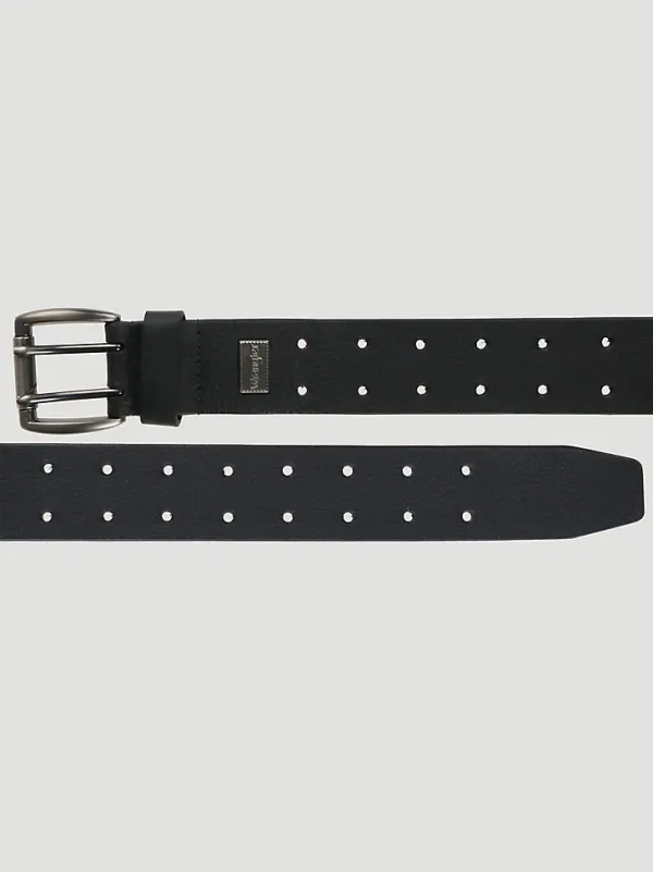 MEN'S PERFORATED BELT IN BLACK