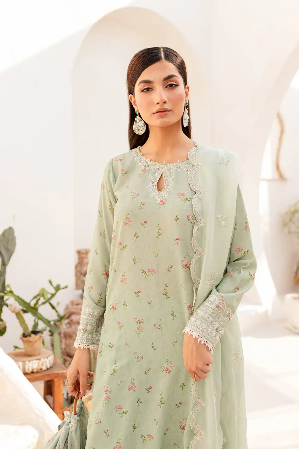 Roya 3Pc - Embroidered Luxe PRET