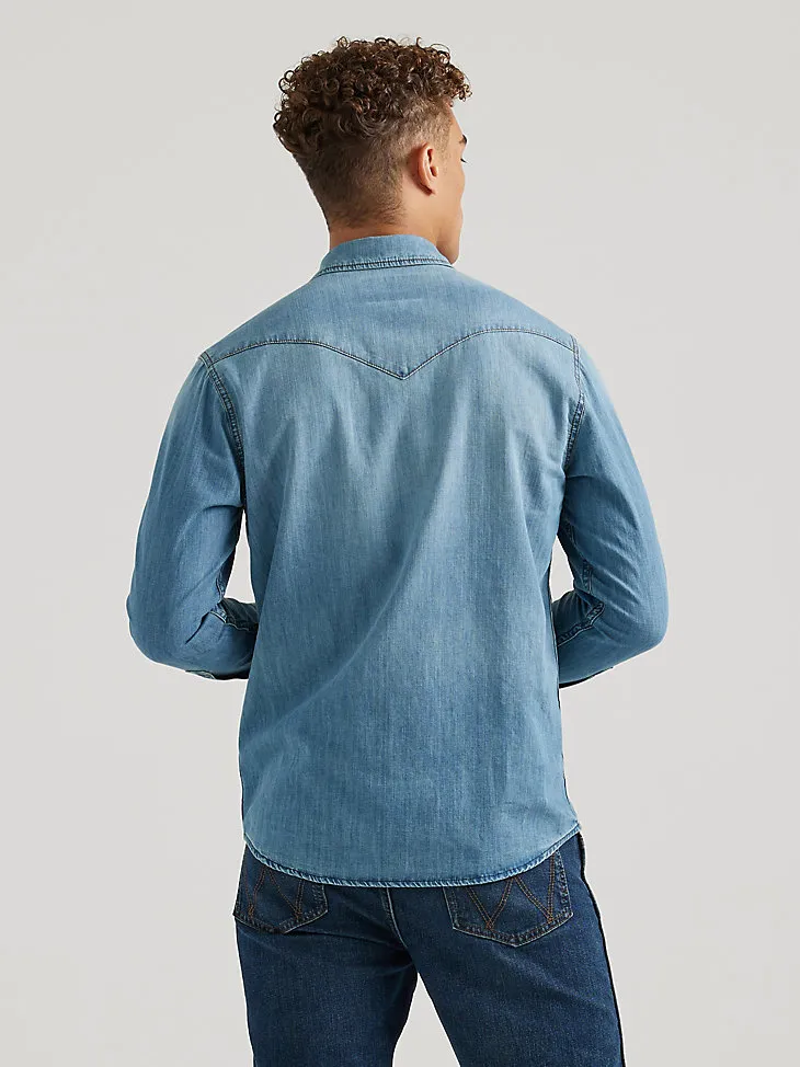 WRANGLER X BUFFALO TRACE™ MEN'S REVIVAL SHIRT IN OAK INDIGO