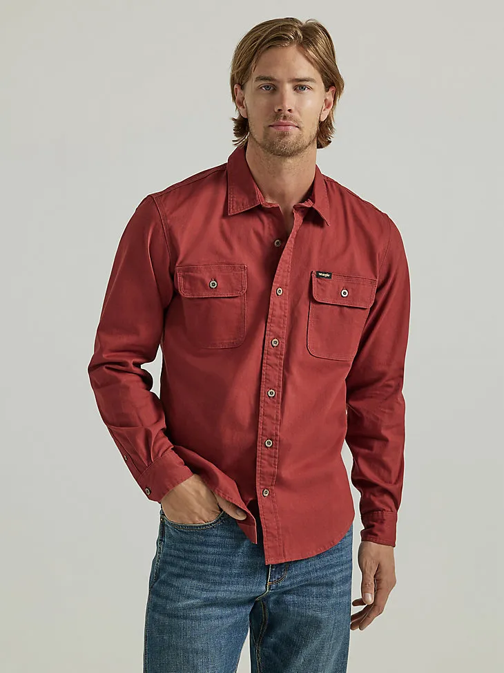 MEN'S WRANGLER® EPIC SOFT™ STRETCH TWILL SHIRT IN ROSIN