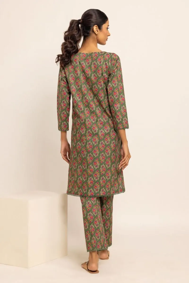 2 Piece | Kurta & Pants | Color Dark Green