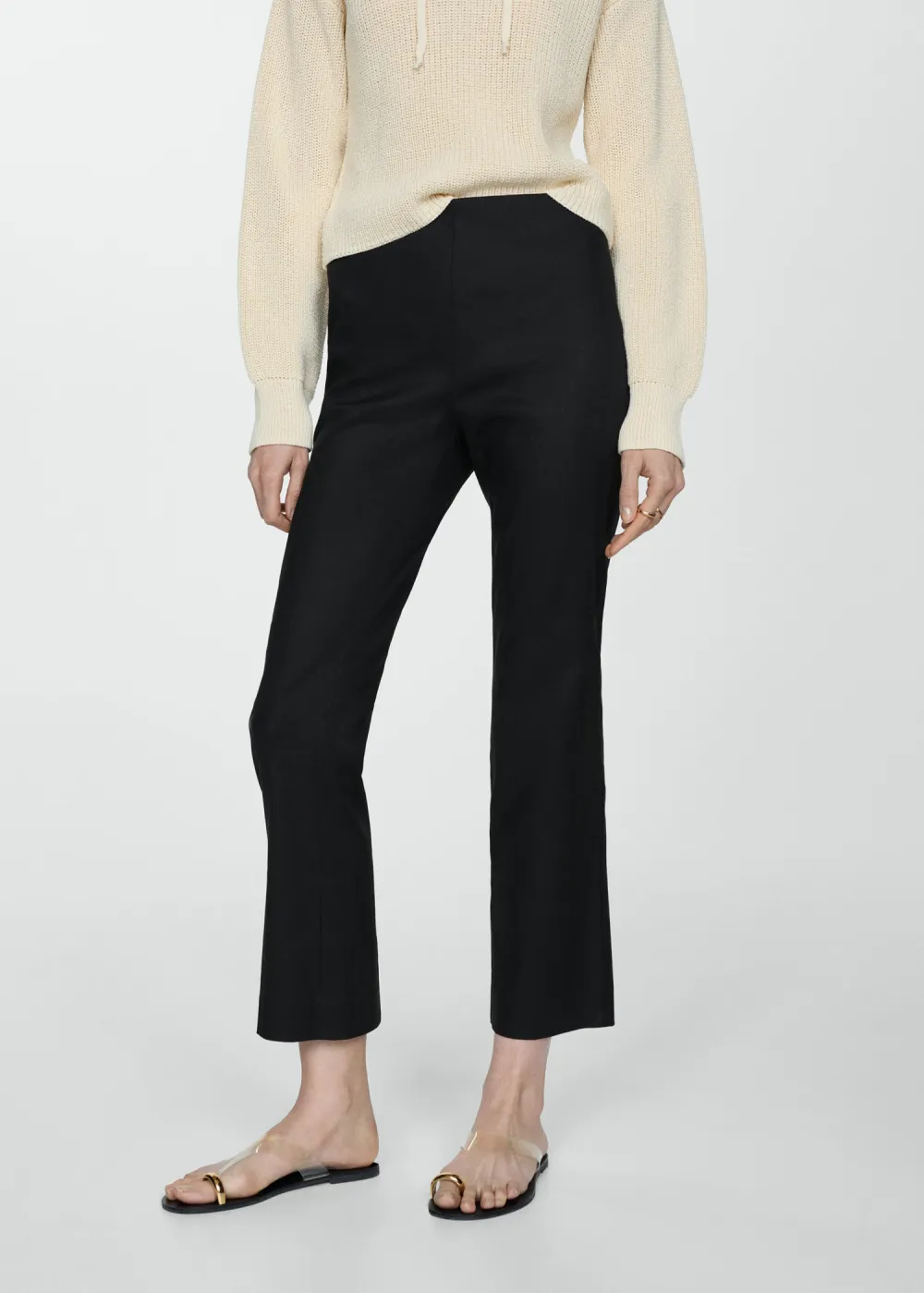 Linen flare trousers