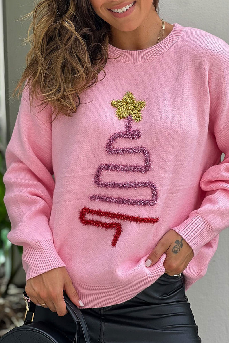 Pink Sparkly Christmas Tree Sweater