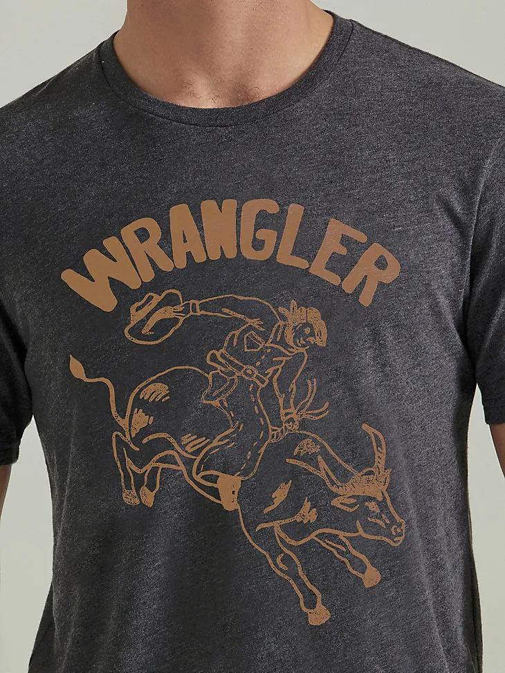 MEN'S WRANGLER BULL RIDER T-SHIRT IN CAVIAR