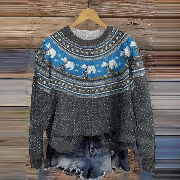 Vintage Tribal Animal Print Women'S Sweater