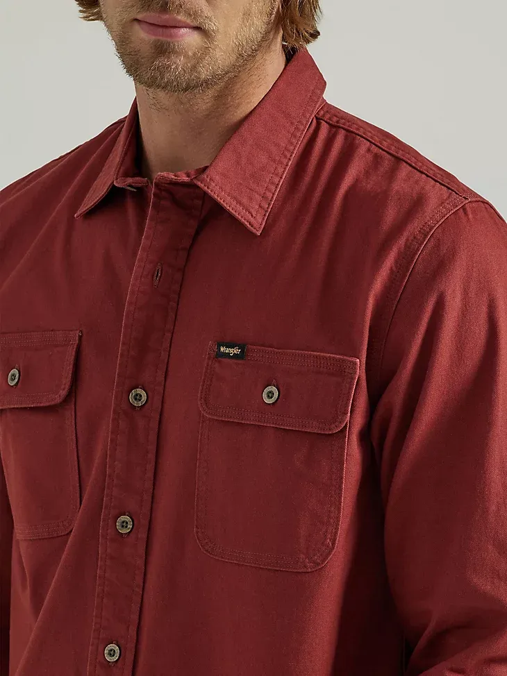 MEN'S WRANGLER® EPIC SOFT™ STRETCH TWILL SHIRT IN ROSIN