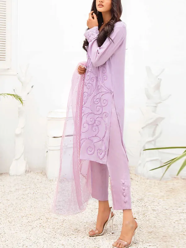 Exquisite Long Sleeve Chiffon Ethnic Elegant Ladies Suit