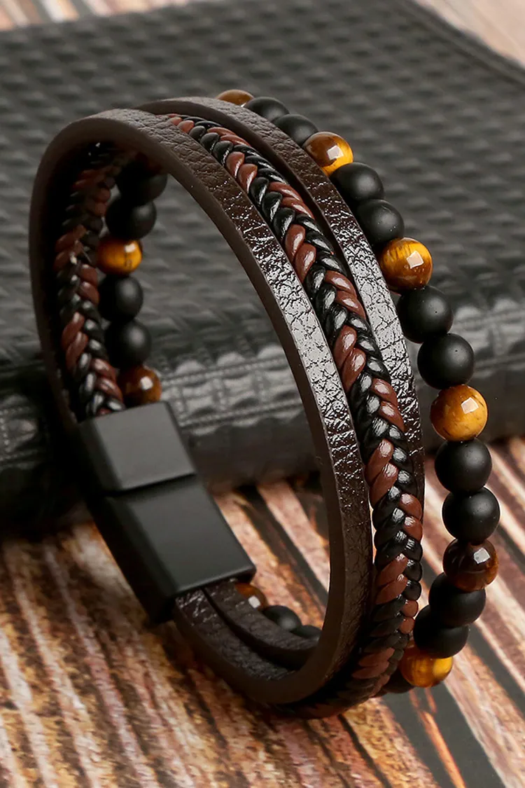 Men's Casual Beaded Woven Bracelet