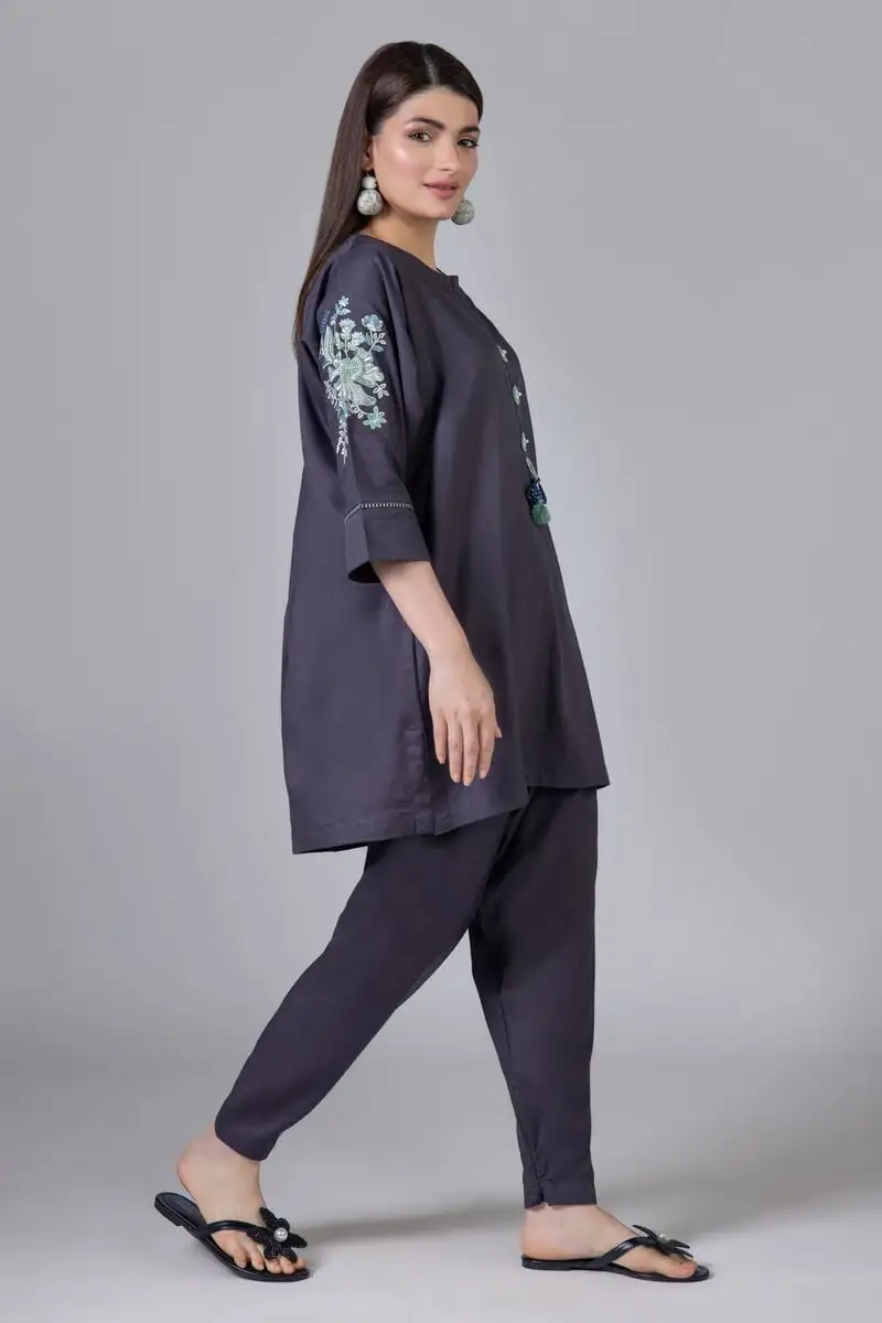 2 Piece | Kurta & Pants | Color Black