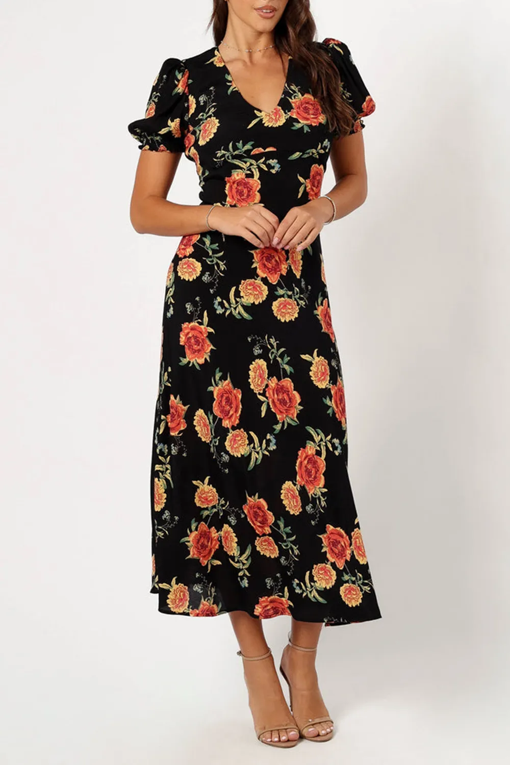 CHRISTINE MIDI DRESS - SUNSET FLORAL