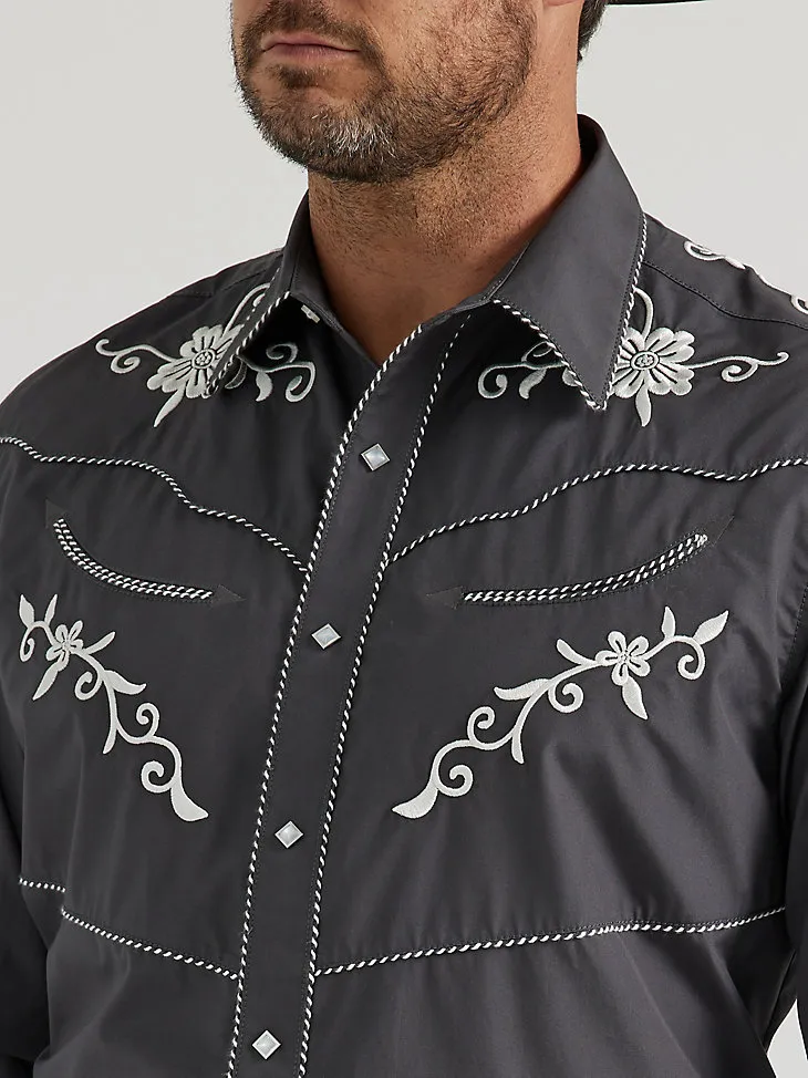 WRANGLER® RODEO BEN WESTERN SNAP SHIRT IN FLORAL TAN