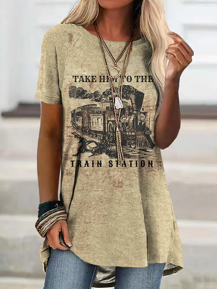 Take Him To The Train Station Short Sleeved Tunic