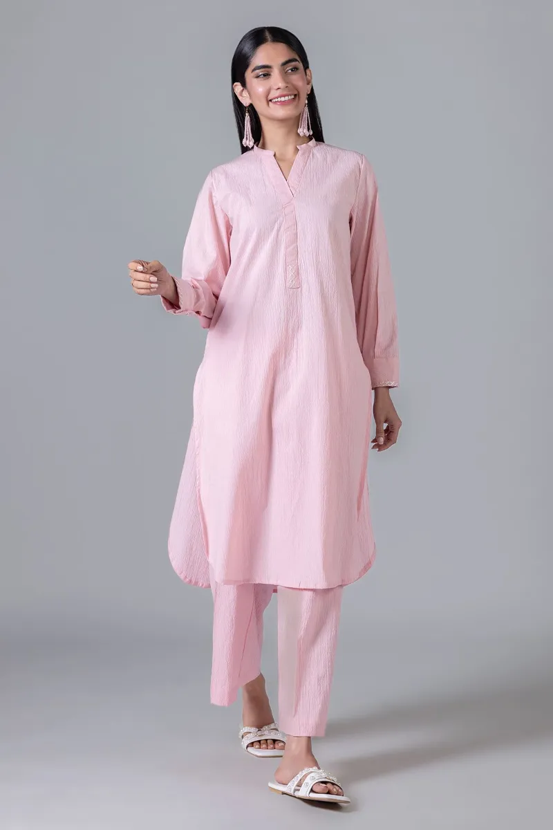 2 Piece Kurta | Embroidered & Pants Dark Pink