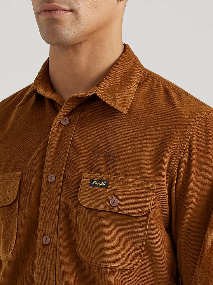 WRANGLER X BUFFALO TRACE™ MEN'S CORDUROY SHIRT IN OLD FASHIONED