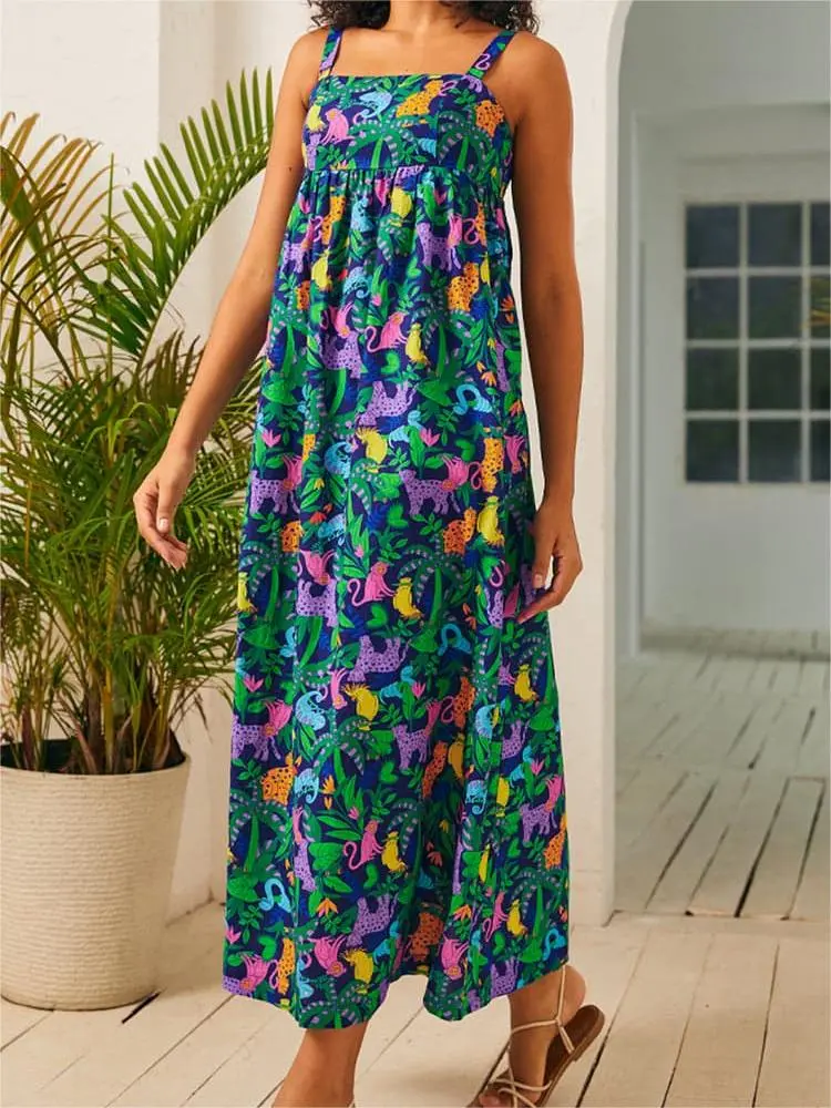 Casual Floral Party Dress With Pockets