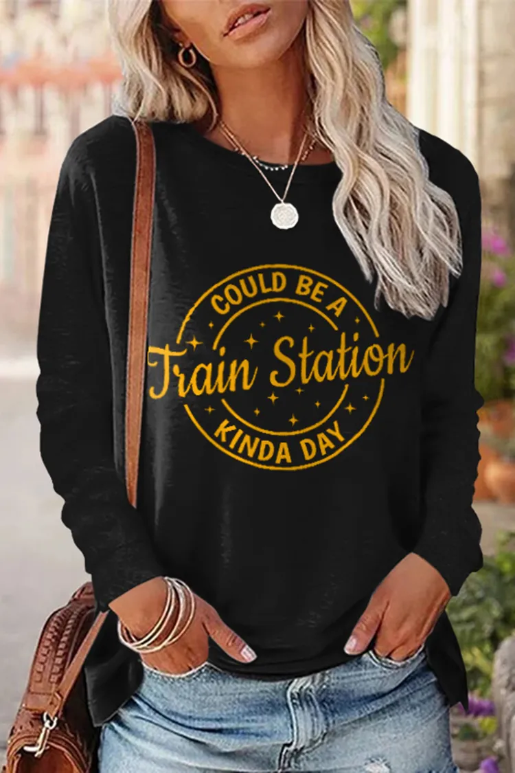 Western Letter Cow Printed Crew Neck T-Shirt