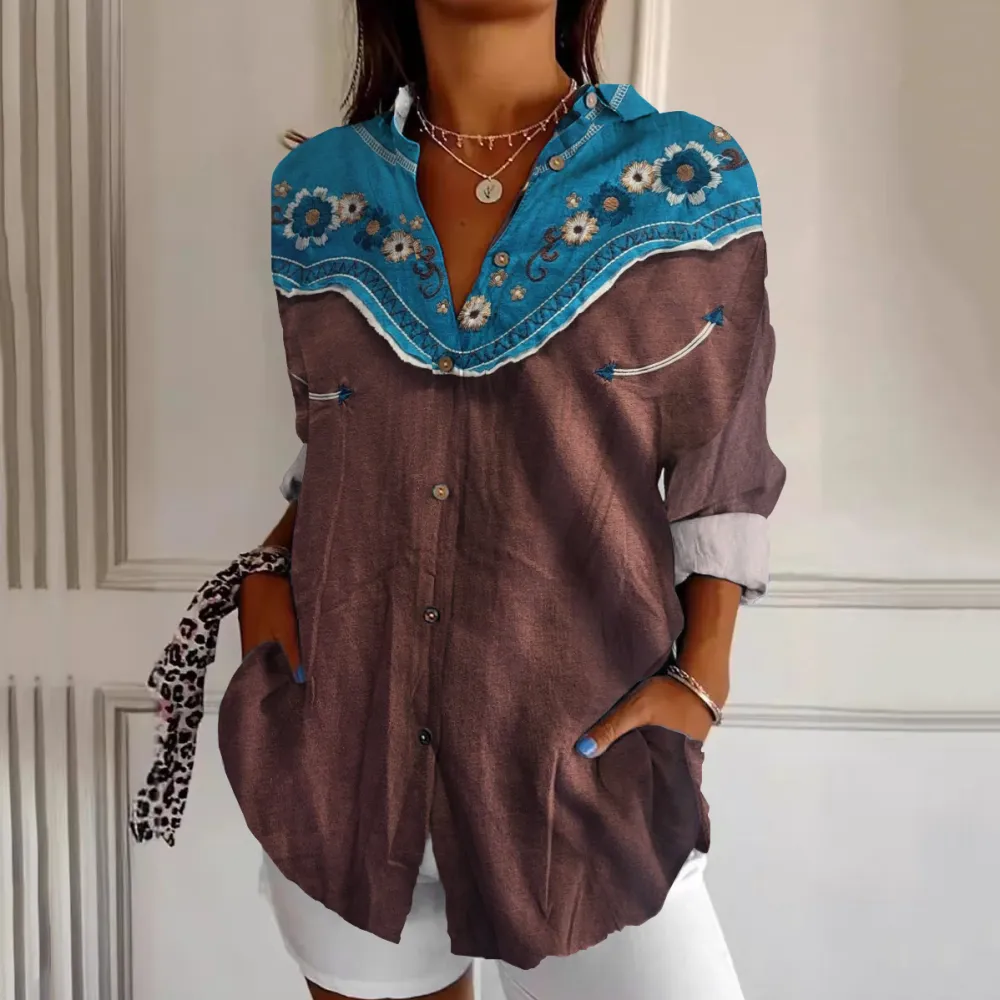 Aboriginal Ethnic Floral Women'S Shirt