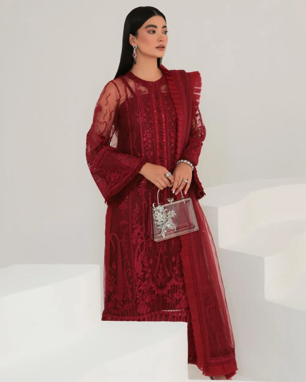 Embroidered Raw Silk Sets