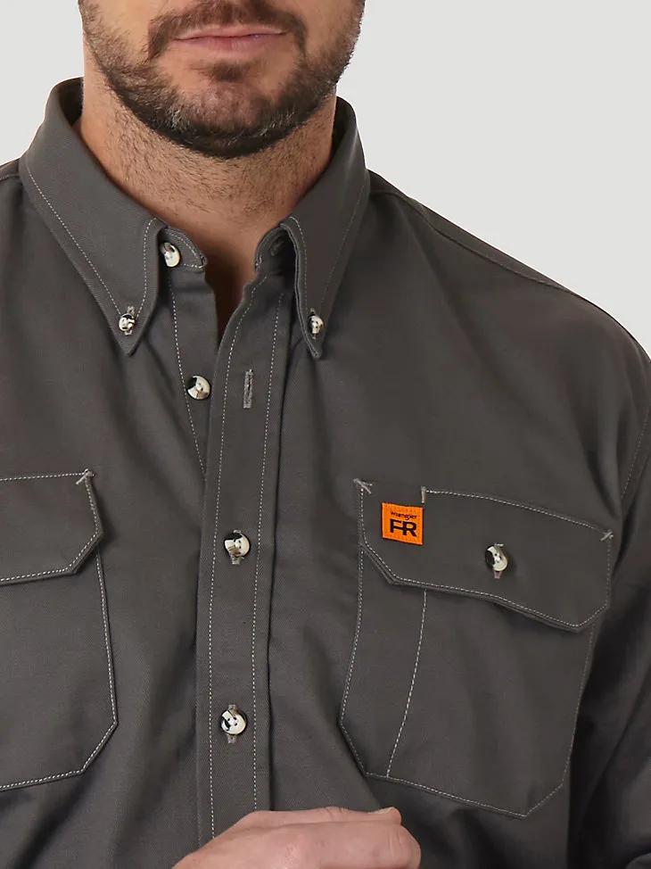 WRANGLER® RIGGS WORKWEAR® FR FLAME RESISTANT WORK SHIRT IN SLATE GREY