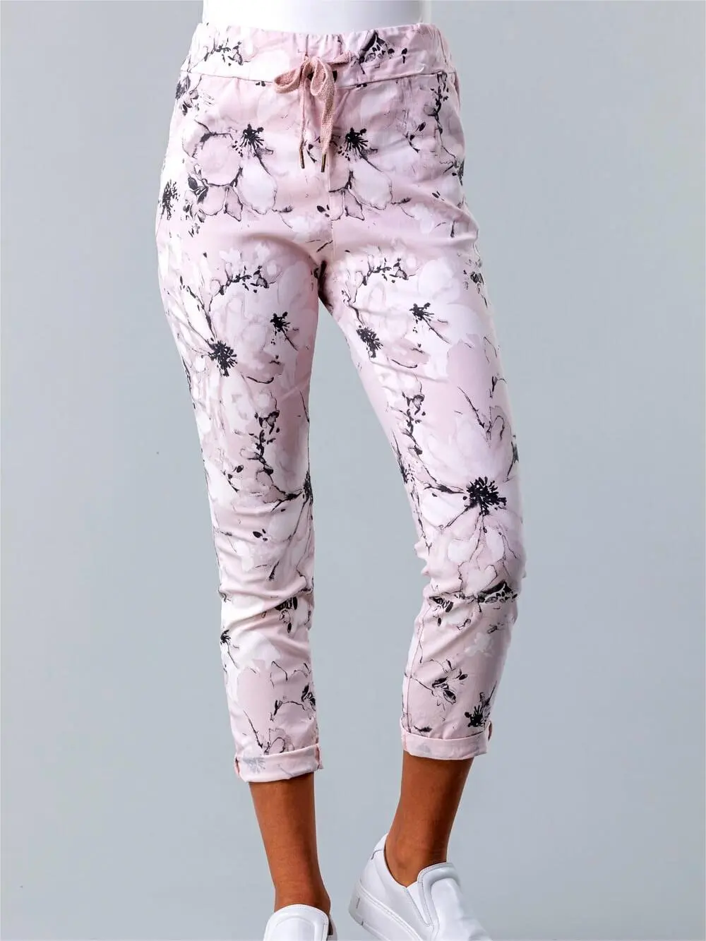 Floral tie-dye cropped trousers