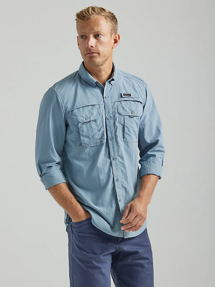 ATG BY WRANGLER™ MEN'S ANGLER LONG SLEEVE SHIRT IN TRADEWINDS