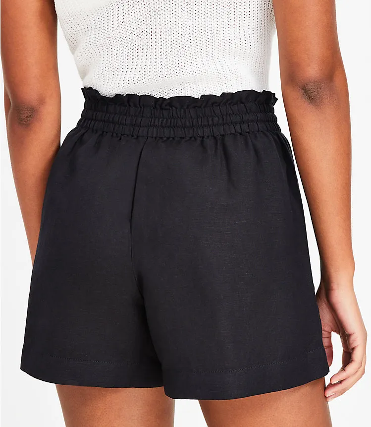 Pull On Linen Blend Shorts