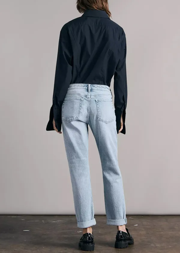 Low Rise Washed Casual Boyfriend Jeans