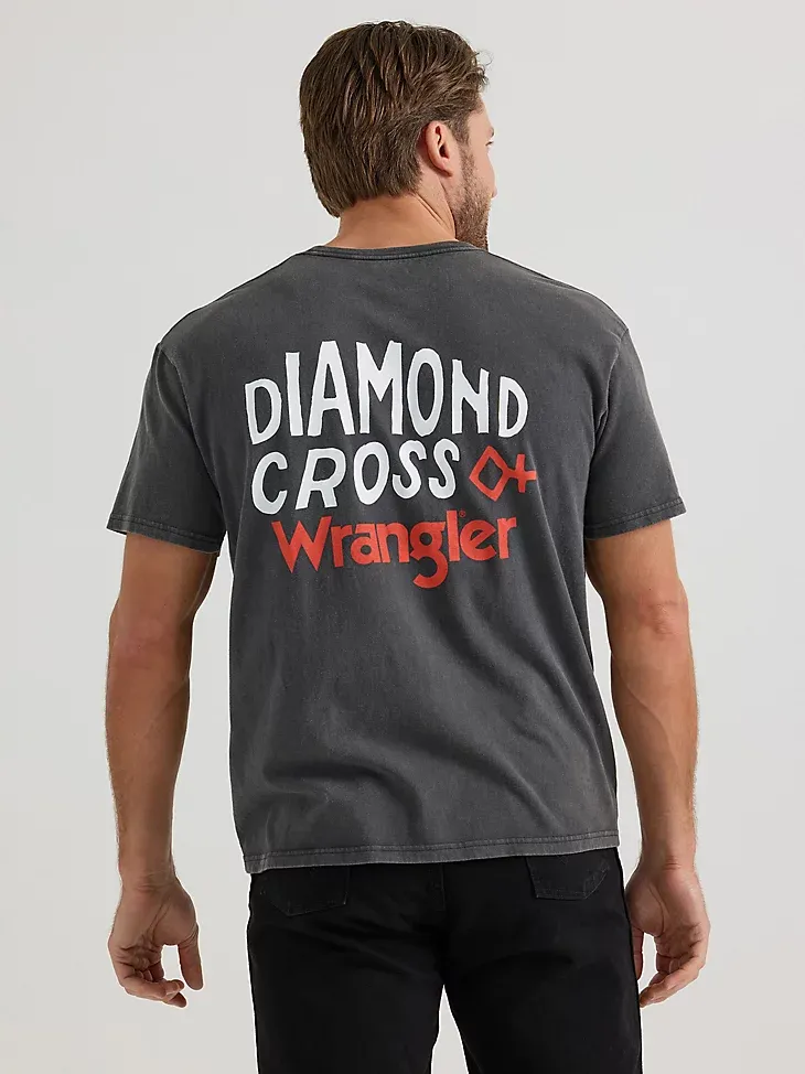 WRANGLER X DIAMOND CROSS GIDDY UP TEE IN MARSHMALLOW