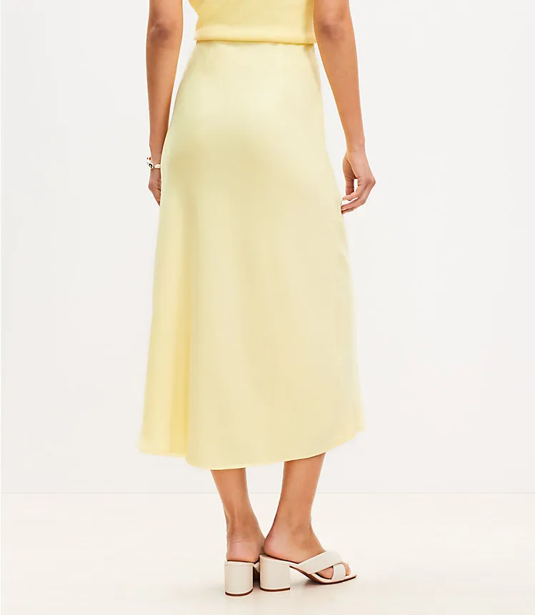 Satin Bias Midi Skirt