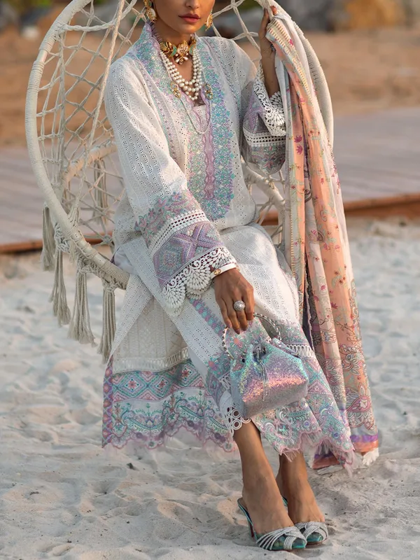 V-neck Printed Long-sleeved Dress