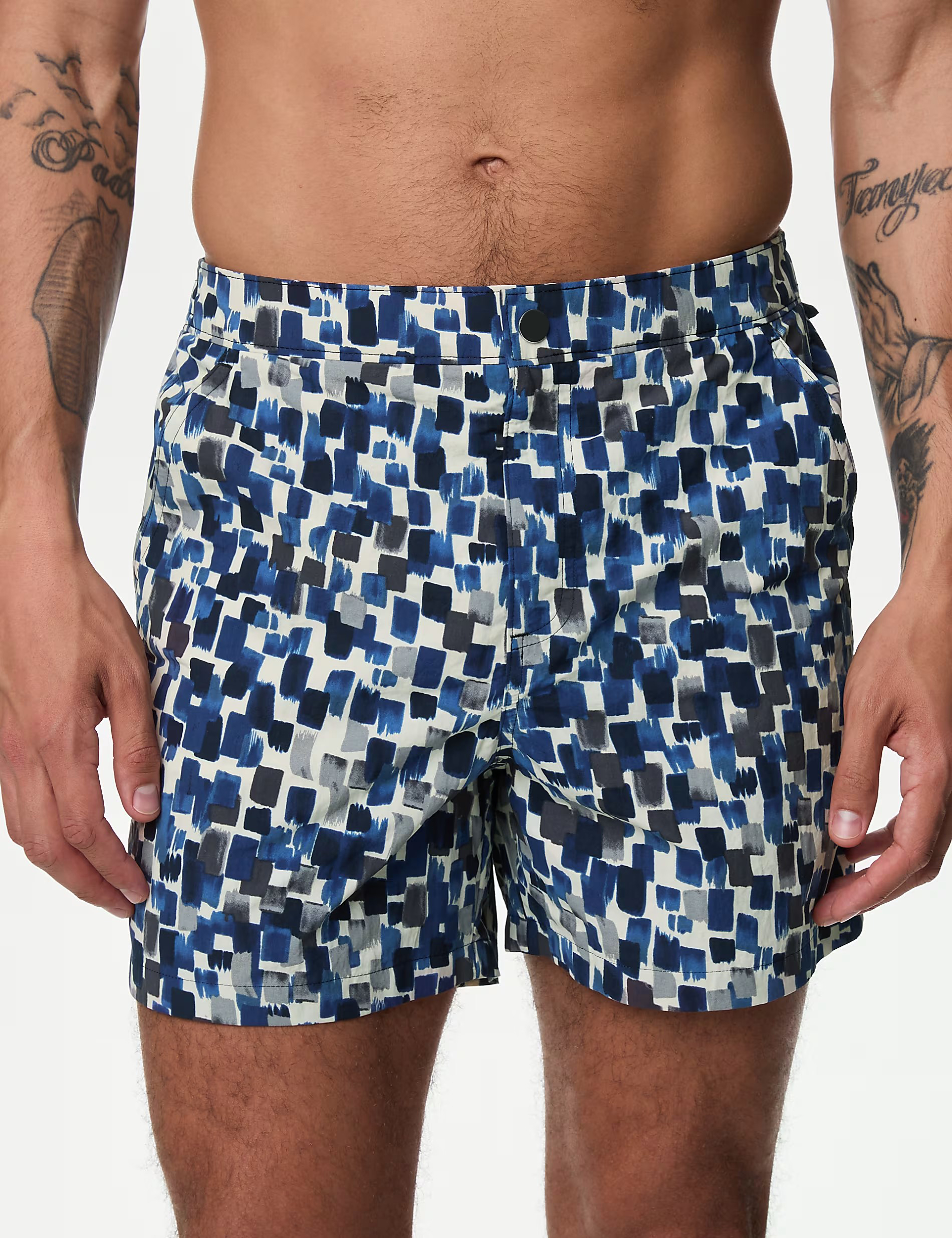 Colorblock Check Shorts