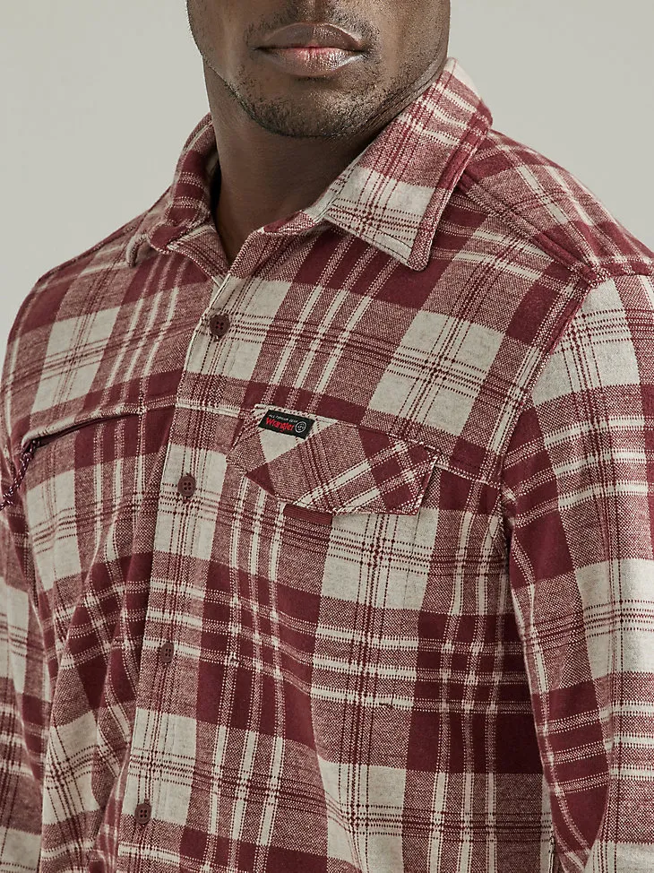 ATG BY WRANGLER™ MEN'S CAMPSITE PLAID SHIRT IN MAHOGANY