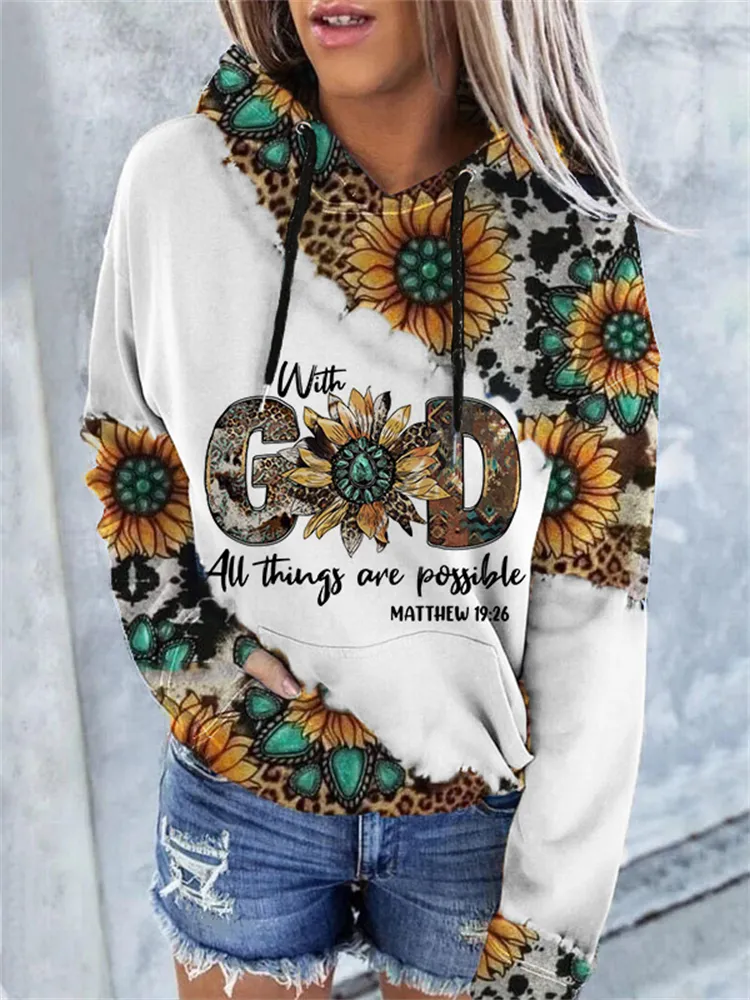 With God All Things Are Possible Western Hoodie