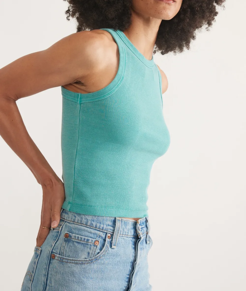 Lexi Rib Sun In High Neck Crop Tank