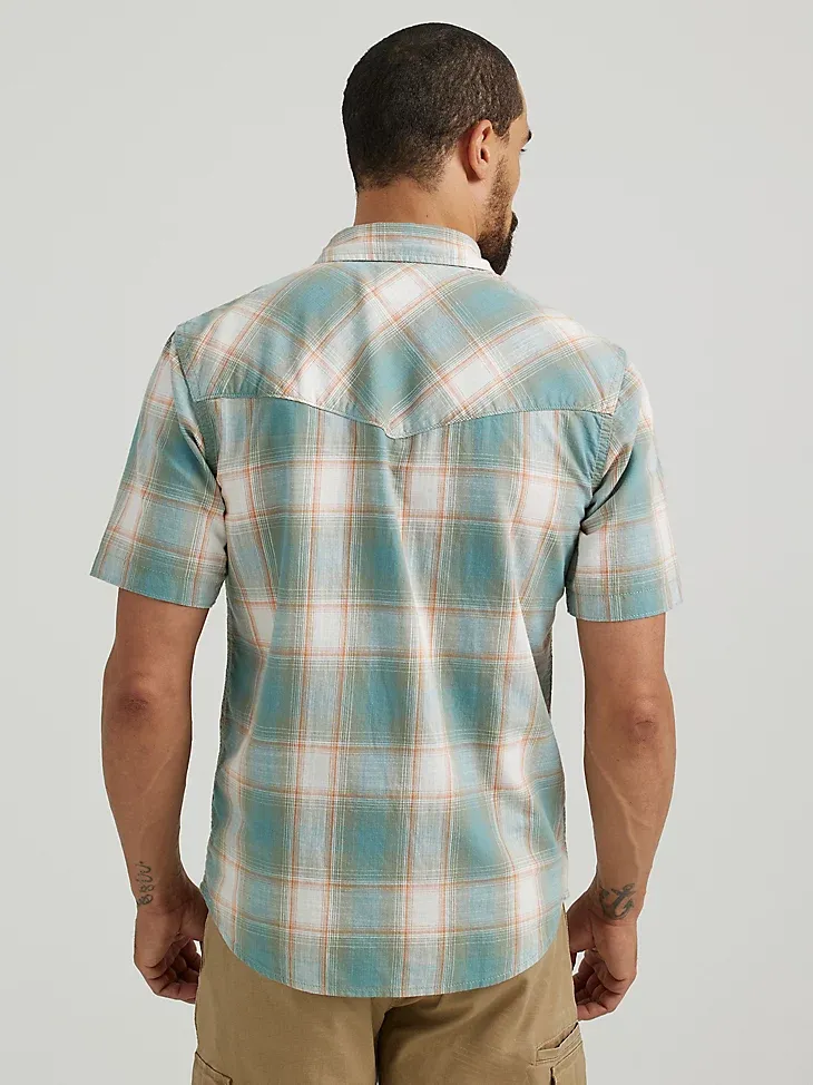 MEN'S SHORT SLEEVE PLAID SHIRT IN SEQUOIA