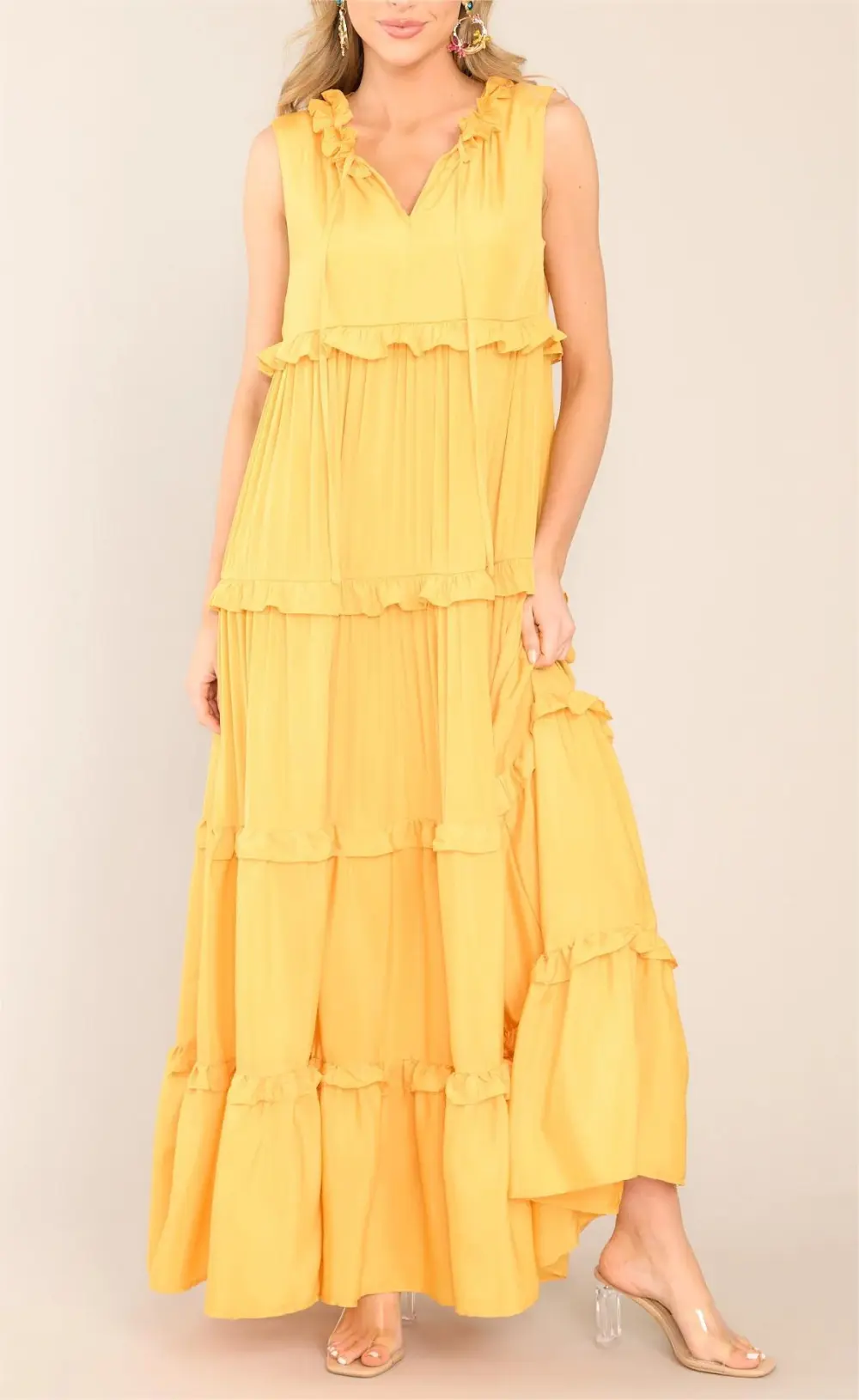 WHEN I LOOK AT YOU SUNSET YELLOW MAXI DRESS