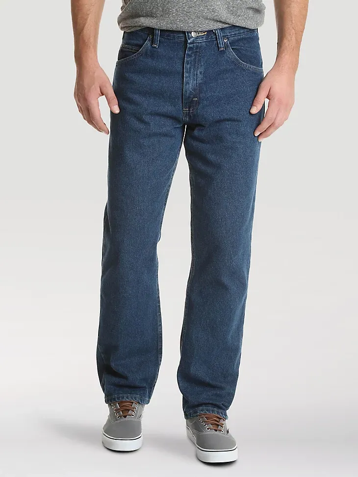 MEN'S WRANGLER AUTHENTICS® RELAXED FIT COTTON JEAN IN VINTAGE STONE