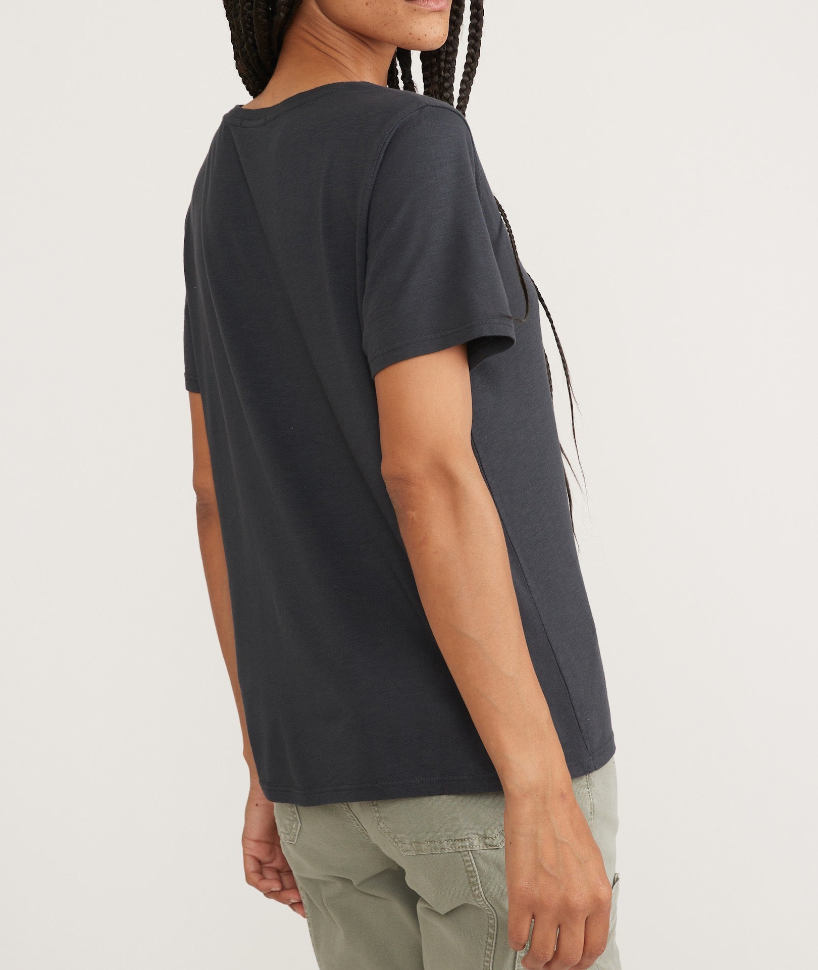 Faded Black V Neck Tee