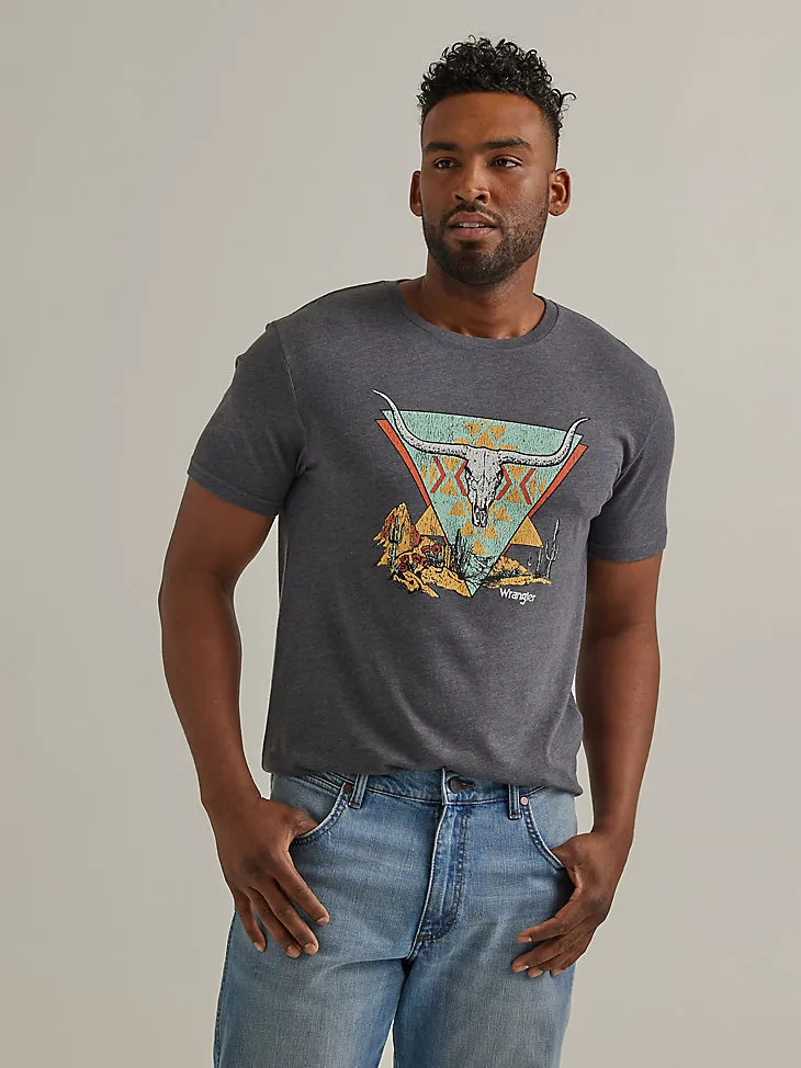 MEN'S SOUTHWEST LONGHORN GRAPHIC T-SHIRT IN CHARCOAL