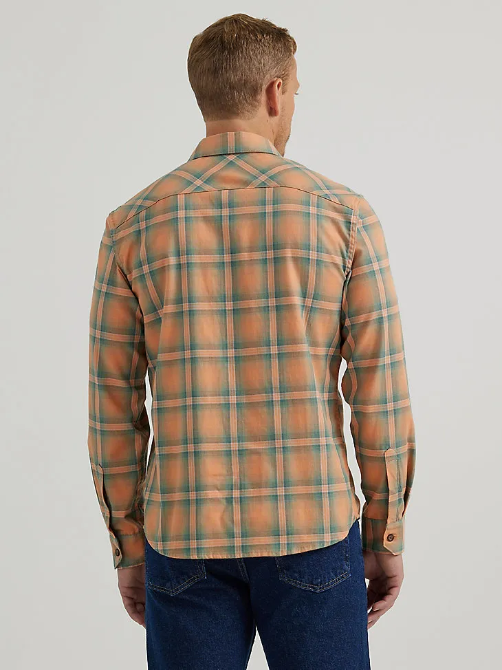 MEN'S COWBOY WASH PLAID SHIRT IN PHEASANT ORANGE