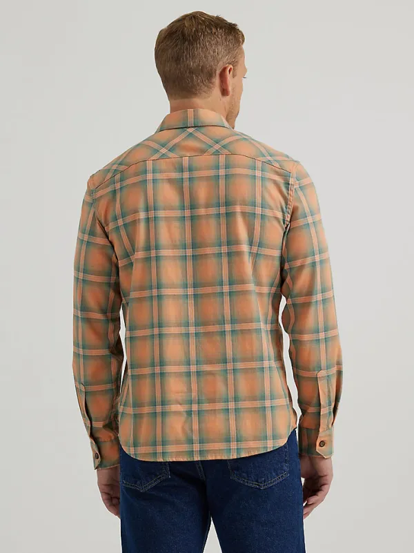 MEN'S COWBOY WASH PLAID SHIRT IN PHEASANT ORANGE