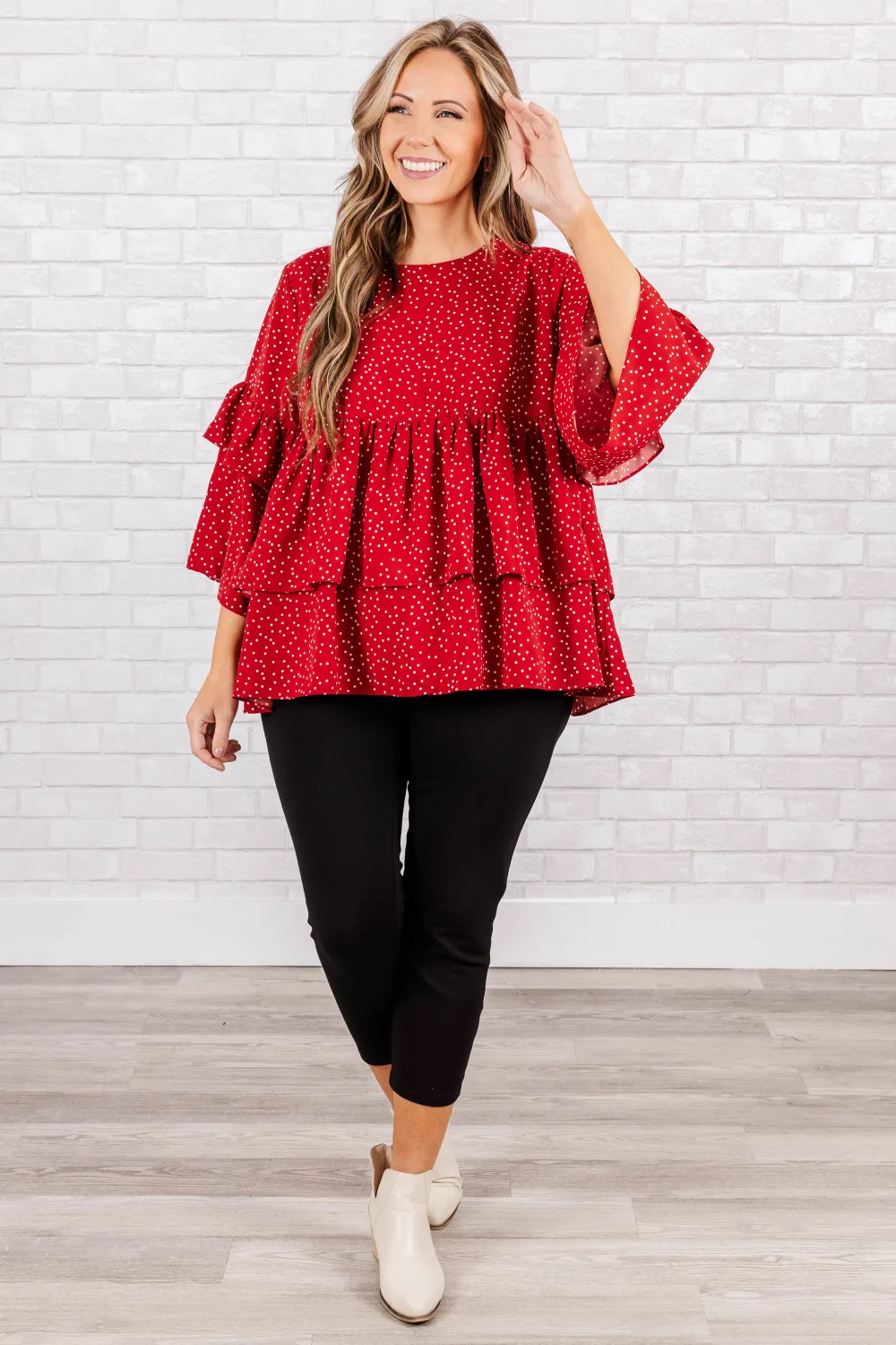 Wistfully Wonderful Top, Red