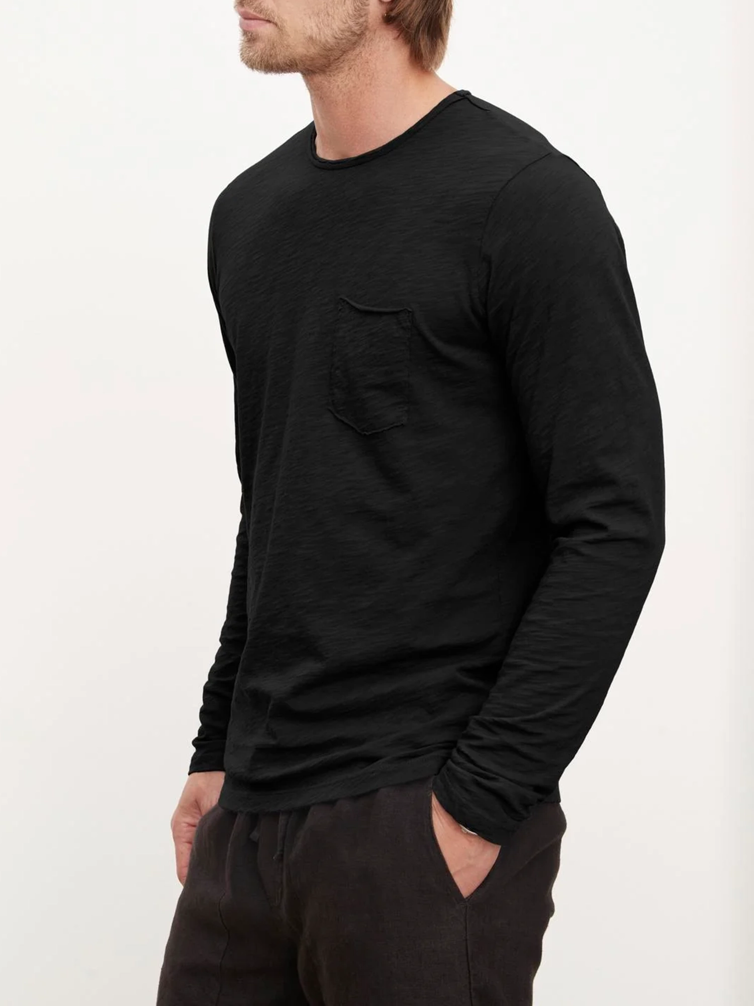 Men'S Fashion Cotton Round Neck Long Sleeve T-Shirt