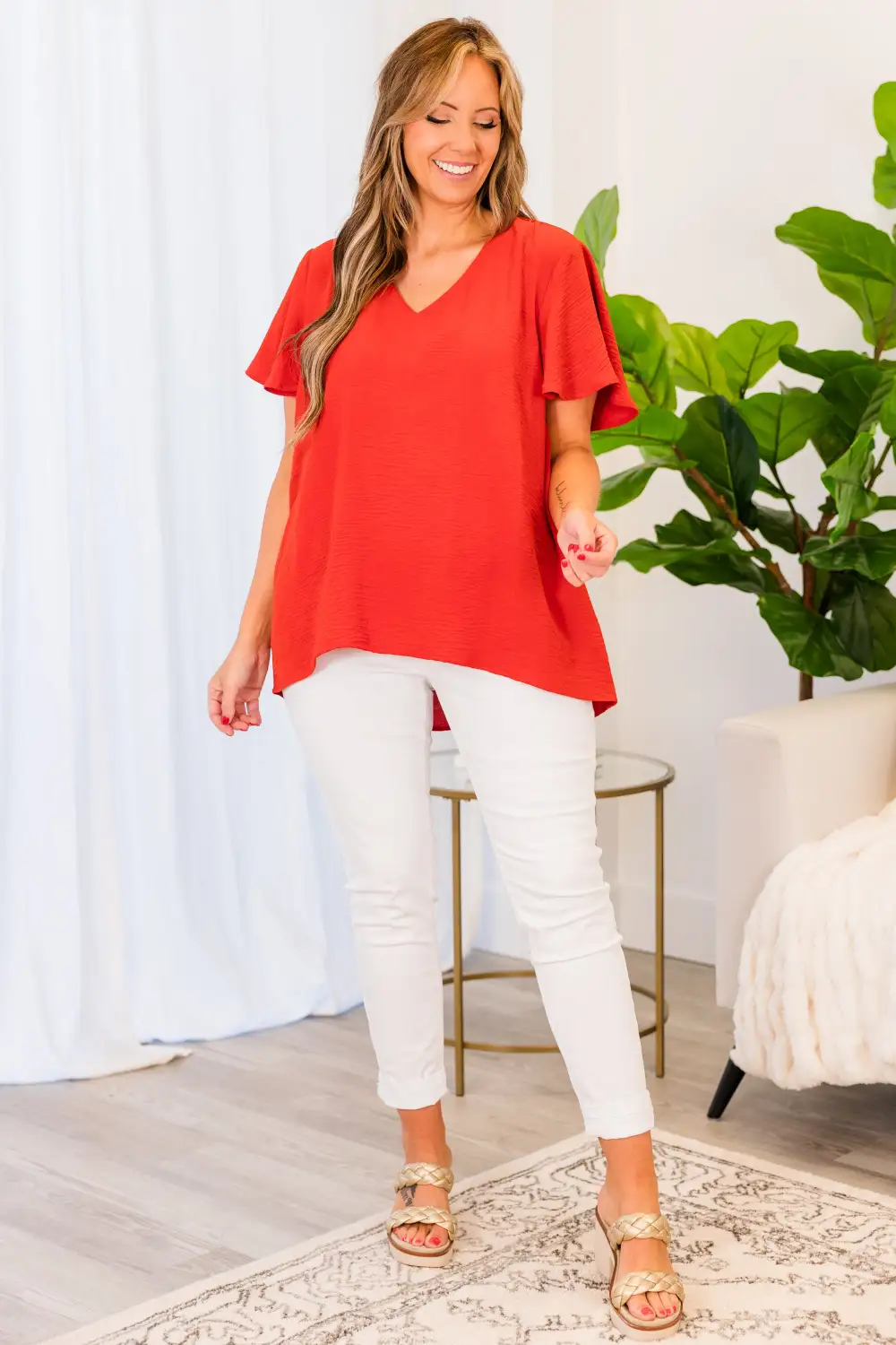 Capital Blouse, Tomato