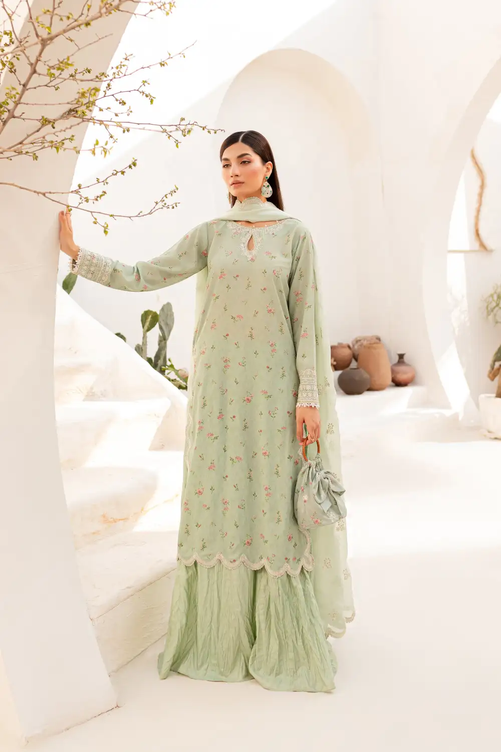 Roya 3Pc - Embroidered Luxe PRET