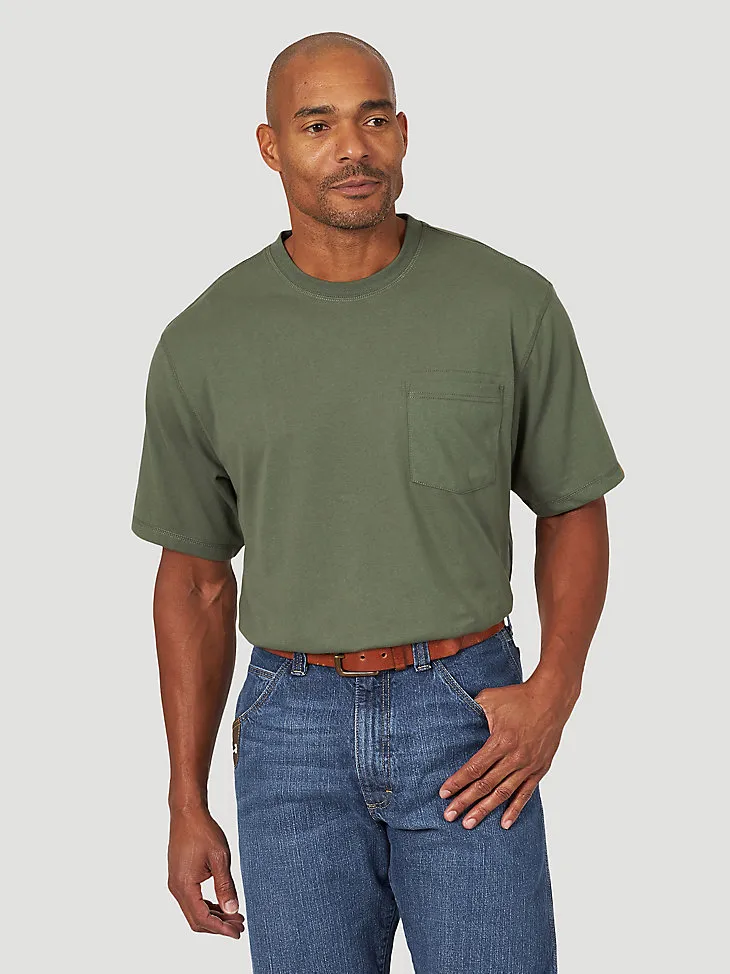 WRANGLER® RIGGS WORKWEAR® SHORT SLEEVE 1 POCKET PERFORMANCE T-SHIRT IN MINERAL RED