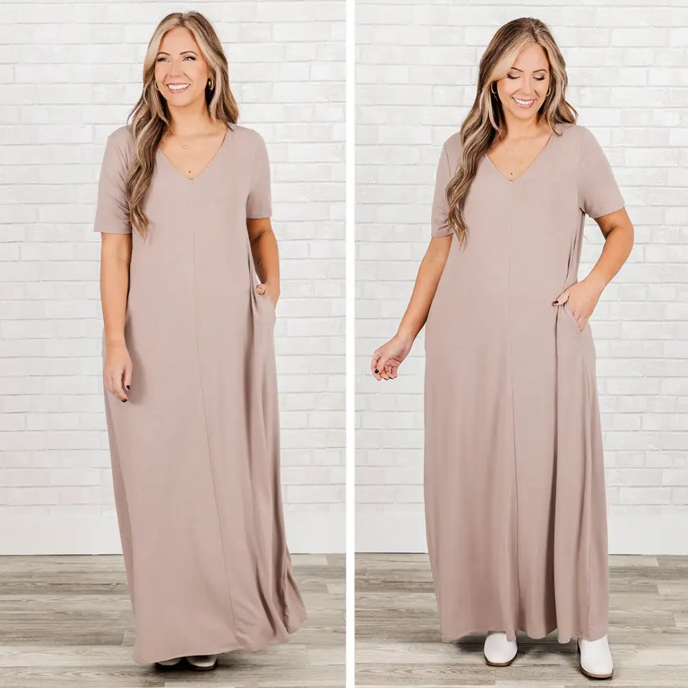 Makin' Waves Maxi Dress, Ash Mocha