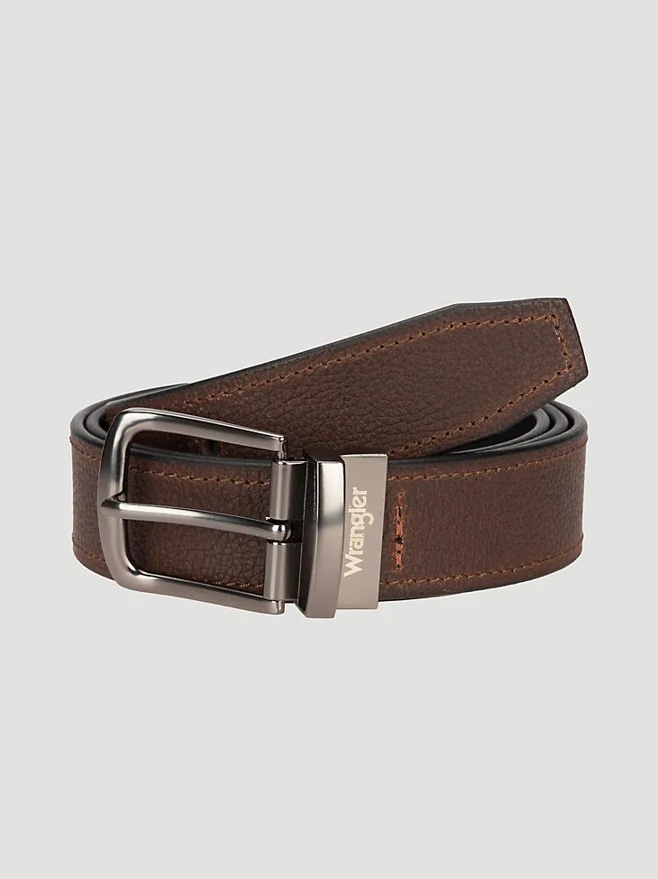 MEN'S REVERSIBLE ENGRAVED BELT IN BLACK