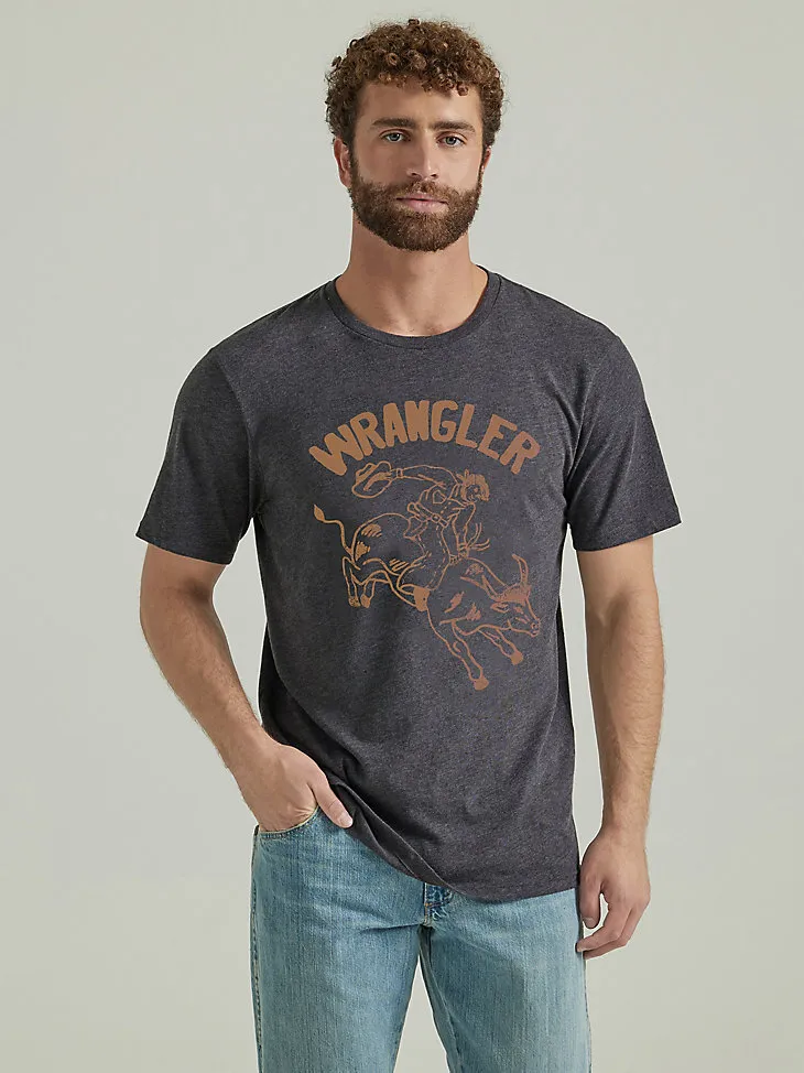 MEN'S WRANGLER BULL RIDER T-SHIRT IN CAVIAR